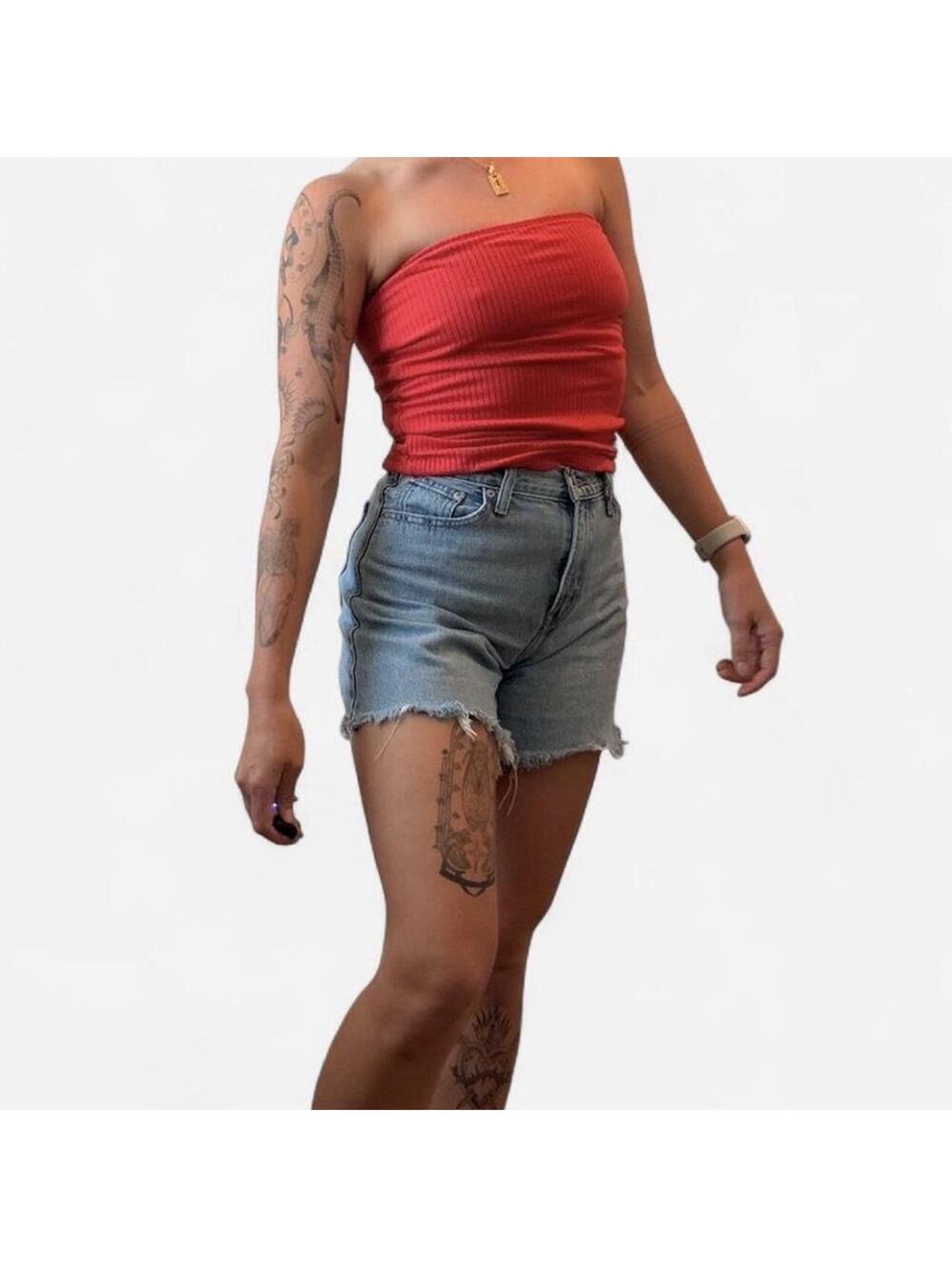 Old Navy Women's Red and Blue Crop-top